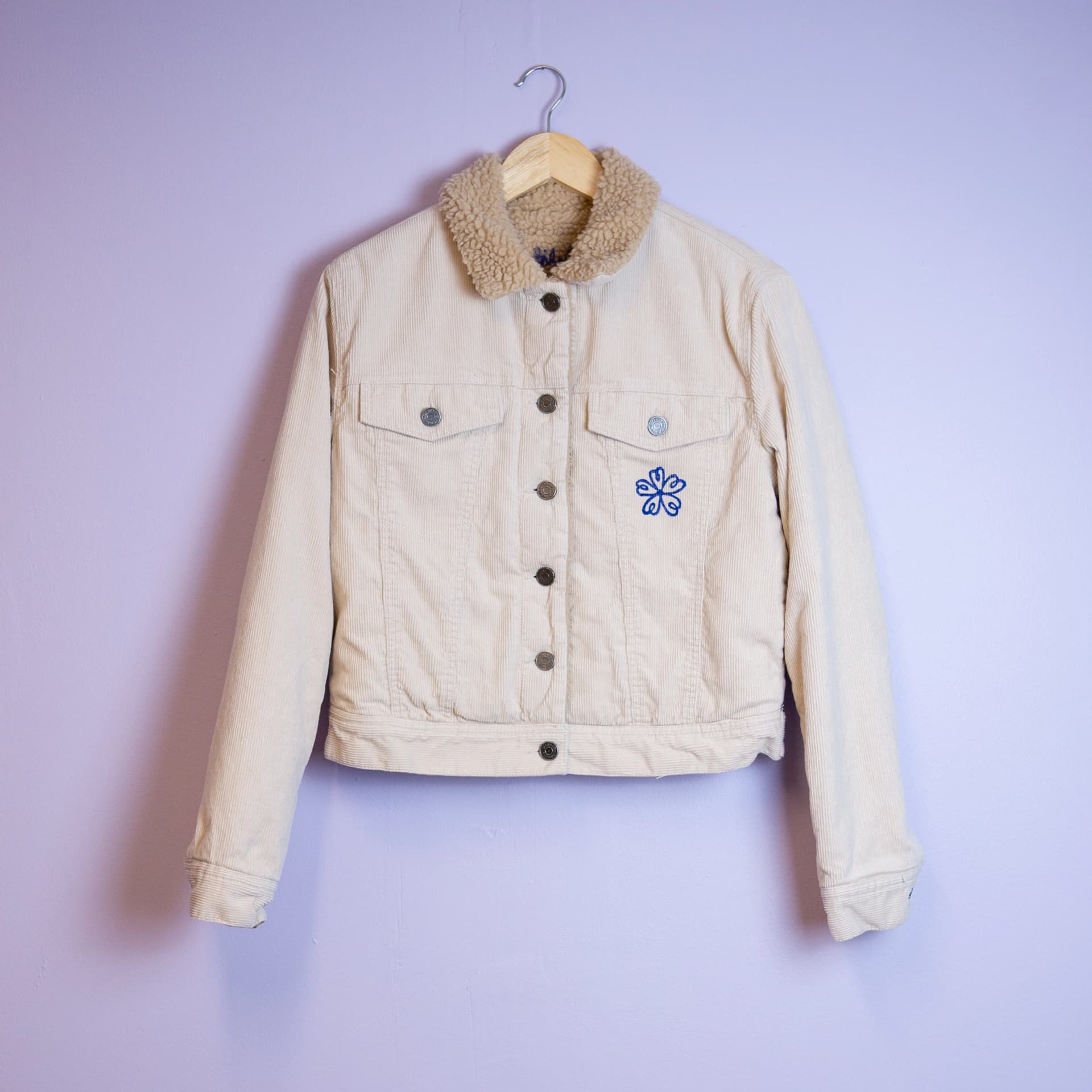 Veste Velours Côtelé Moumoute "Fleur-Coeurs"